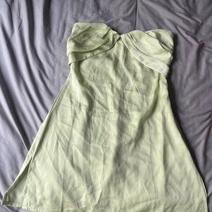 Princess Polly Green mini strapless dress